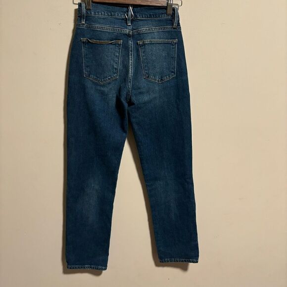 Frame Le Nouveau Straight Jeans Pinktuck Ankle Crop High Rise Boylston- Size 24 - Picture 7 of 10